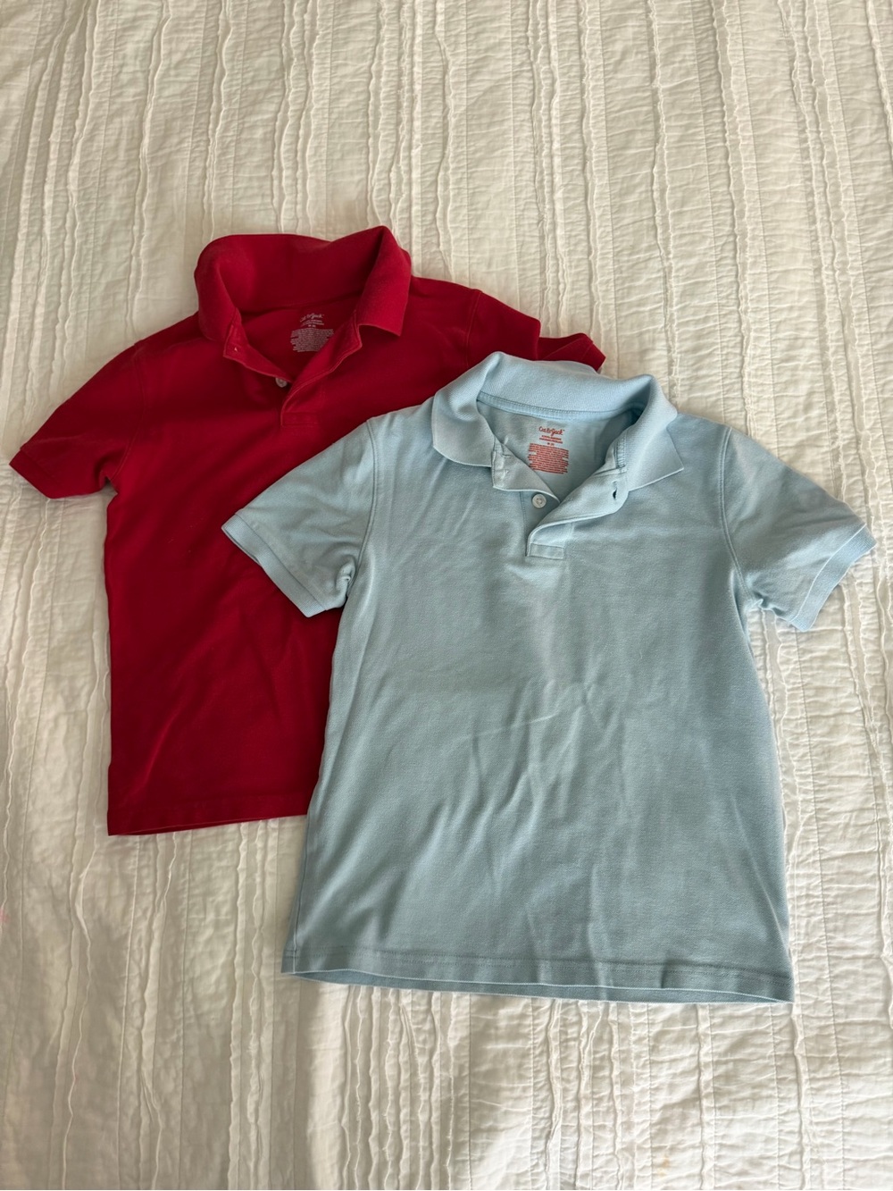 Kids Short Sleeve Polo Shirt bundle - Light Blue & Red